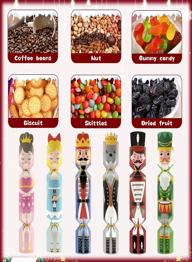 Unigift 24 Pcs Christmas Candy Boxes,6 Styles Xmas Nutcracker Soldier King Princess Girl Treat Box Cardboard Paper Goody Snacks Cookie Holder Decoration Gift Boxes with Tie for Kid Christmas Party Favor - Image 4